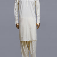 Blended Cream Shalwar Kameez - Raf Raf