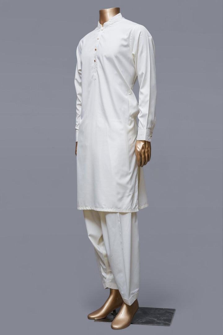 Blended Cream Shalwar Kameez - Raf Raf