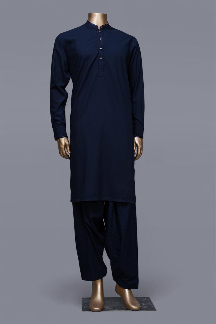 Blended Navy Blue Shalwar Kameez - Raf Raf