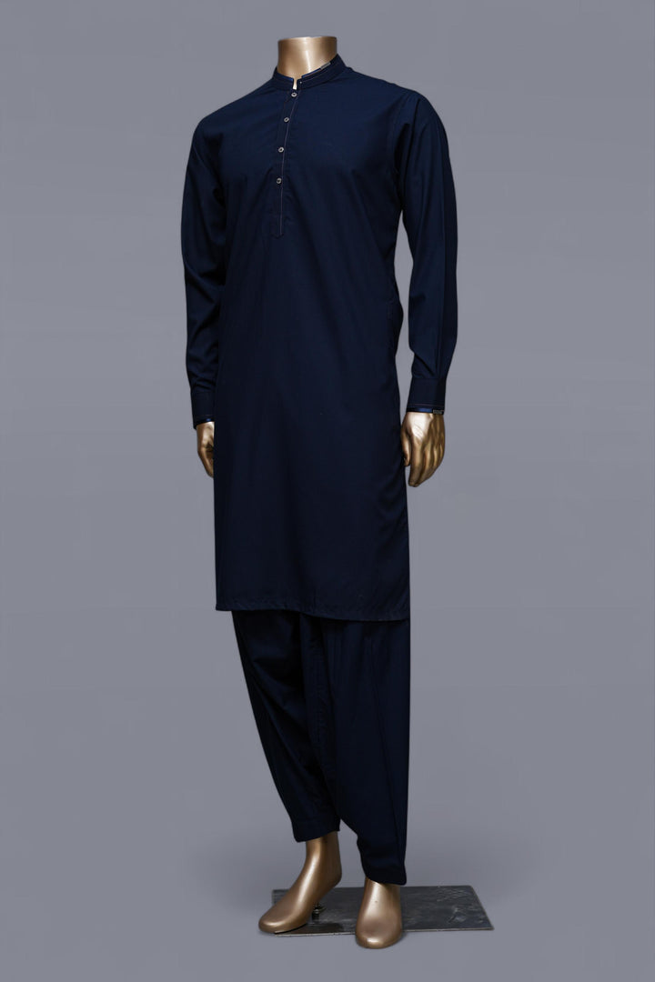 Blended Navy Blue Shalwar Kameez - Raf Raf