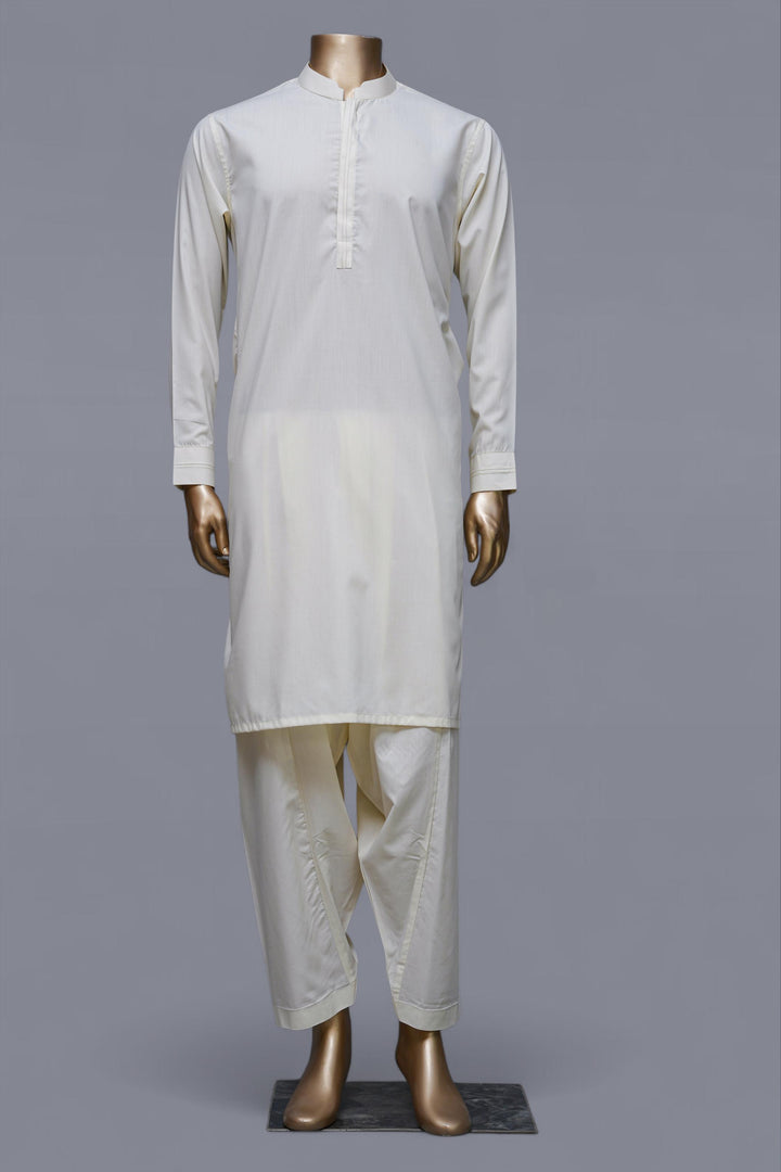 Blended Cream Shalwar Kameez - Raf Raf