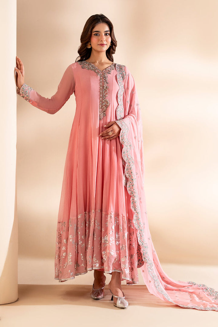 Chiffon Pink Stitched Suit - Charizma
