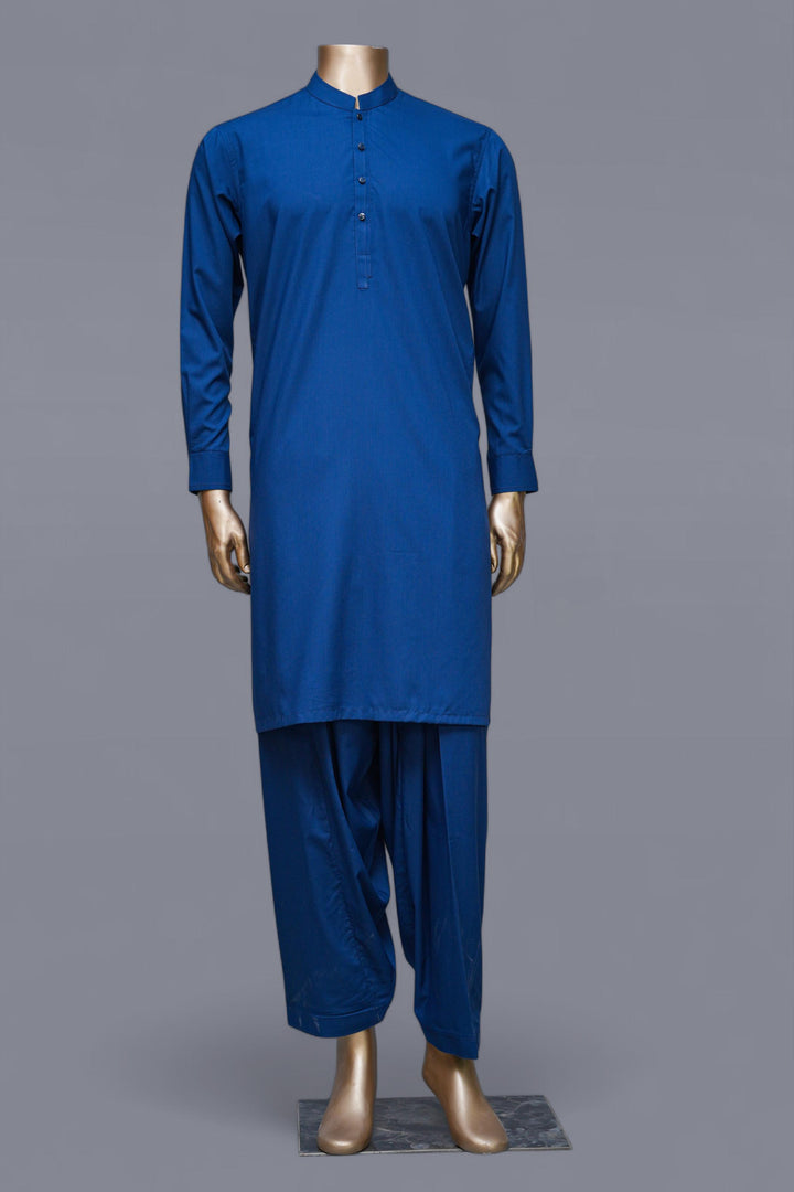 Blended Royal Blue Shalwar Kameez - Raf Raf