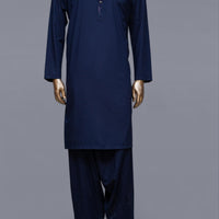 Blended Dark Blue Shalwar Kameez - Raf Raf