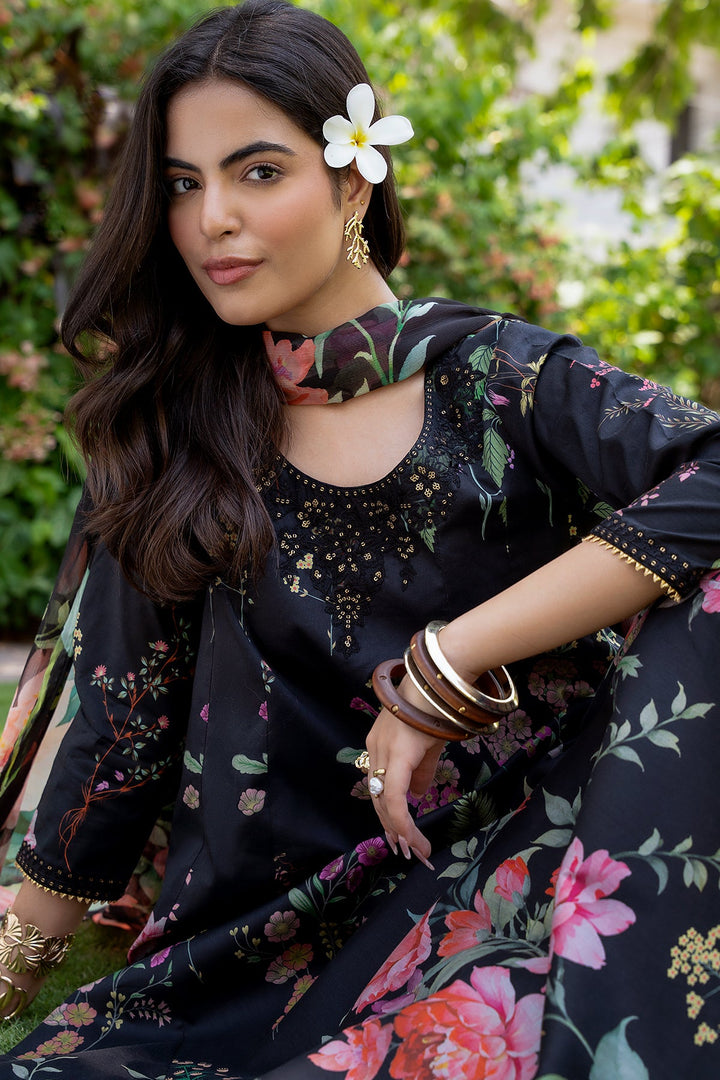 Lawn Black Stitched Suit - Charizma