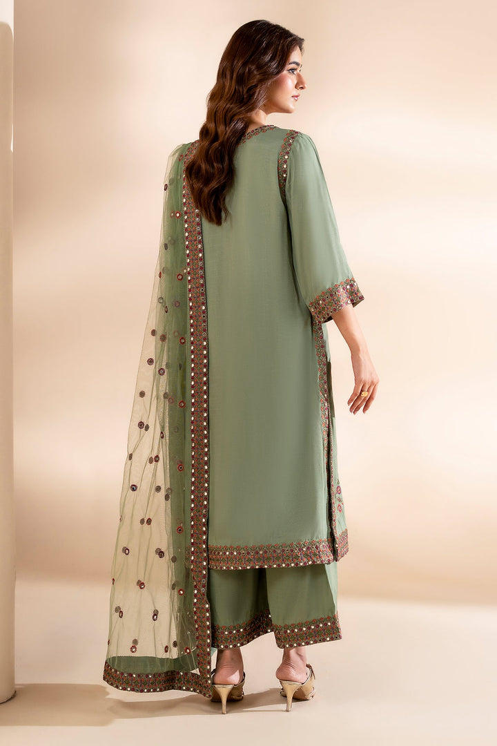 Silk Aqua Stitched Suit - Charizma