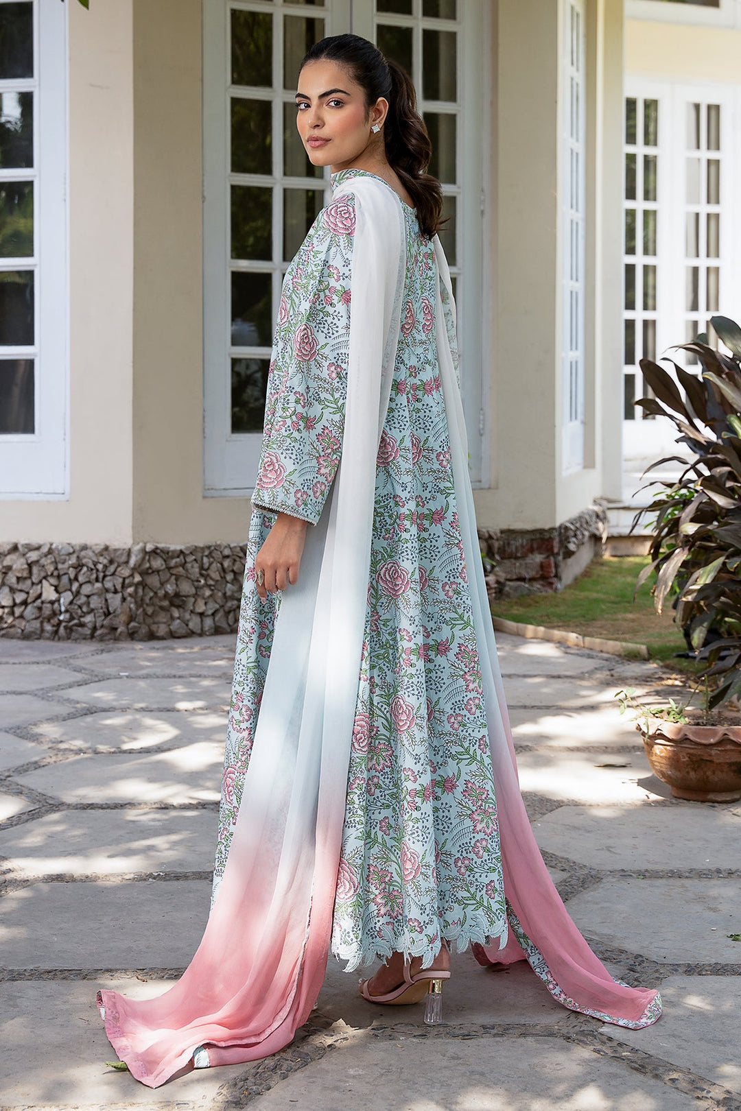 Lawn Ice Blue Stitched Suit - Charizma