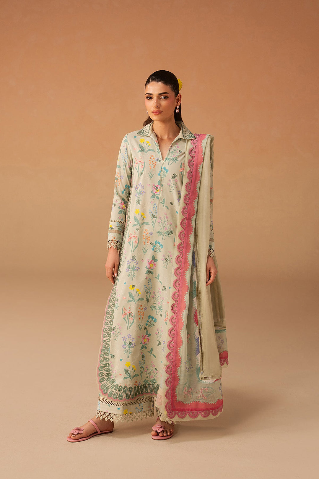 Sunlaced Green - Afrozeh Haze Summer Edit '26 Stitched