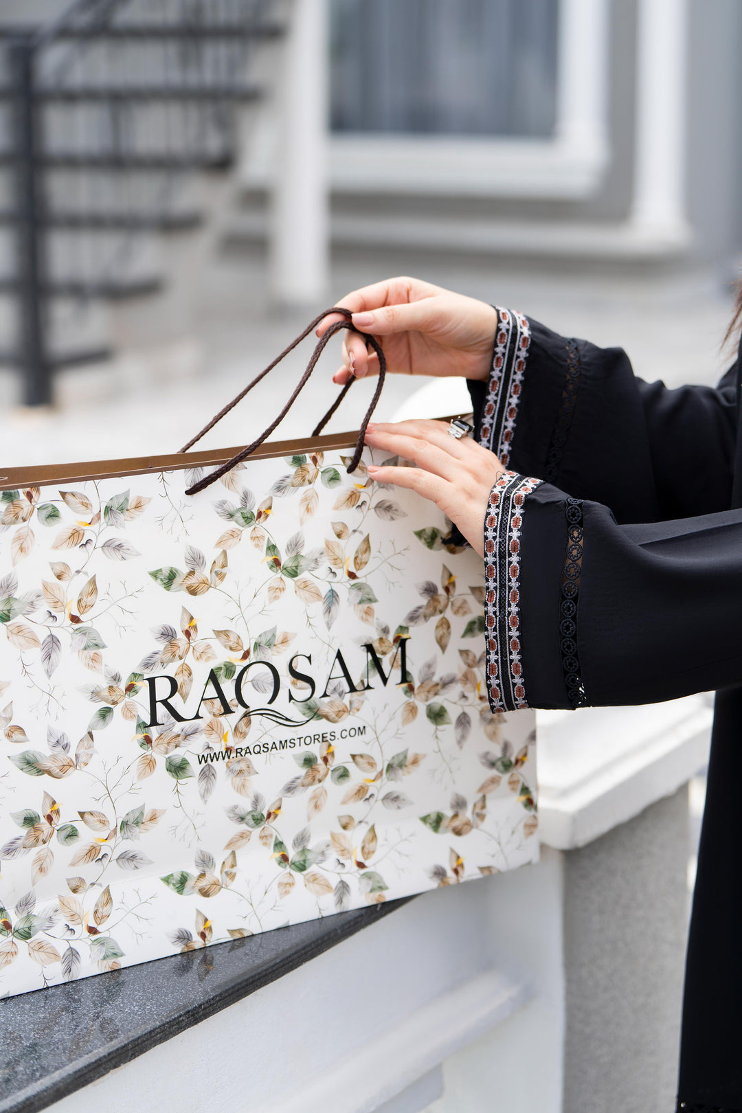 Embroidered Linen Black Stitched Suit - Raqsam