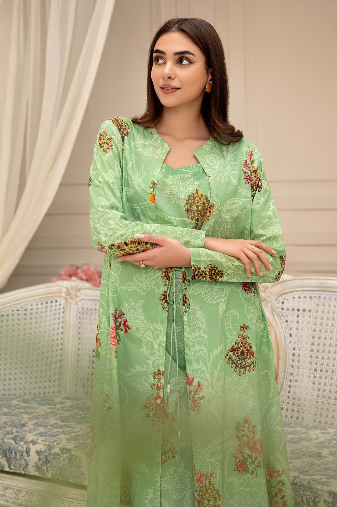 Lawn Turquoise Kurti - Limelight