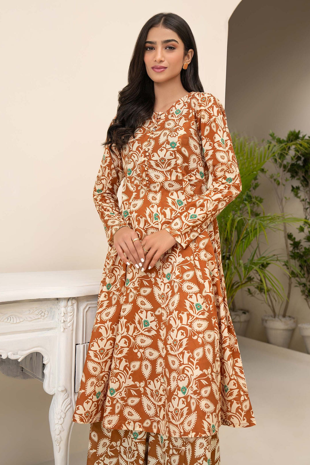 Lawn Brown Kurti - Limelight