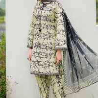 Embroidered Soft Cambric Lemon Stitched Suit - Jazmin