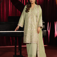 Embroidered Boski Silk Pista Stitched Suit - Asim Jofa