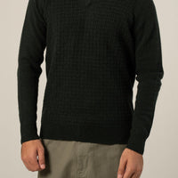 Lambs Wool Green Designer Sweater - Cambridge