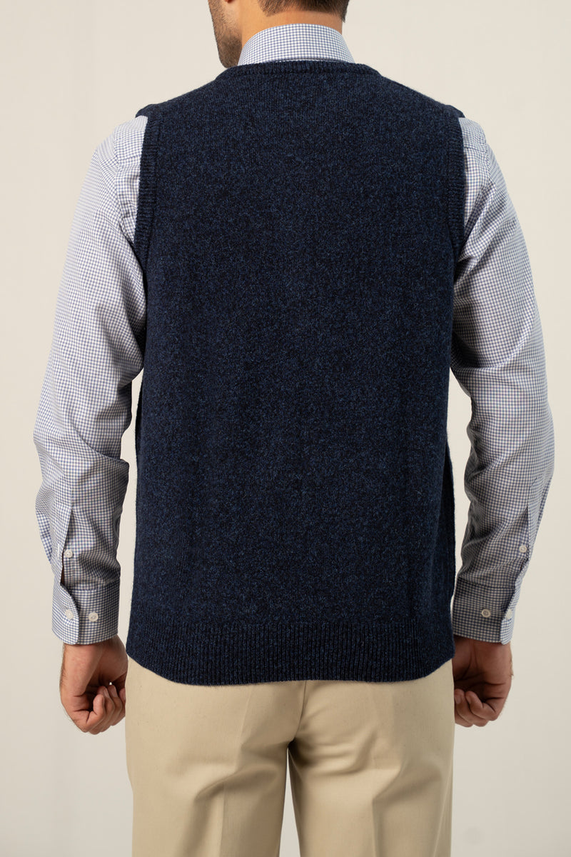 Cable Knit Navy Designer Sweater - Cambridge