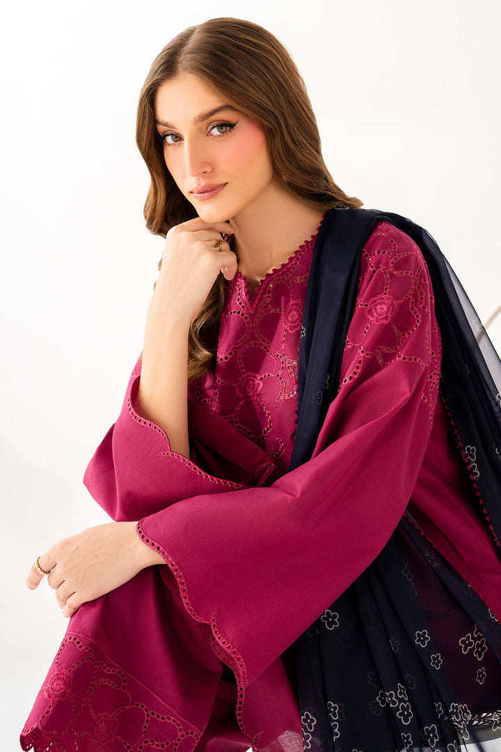 Embroidered Lawn Hot Pink Stitched Suit - Jazmin