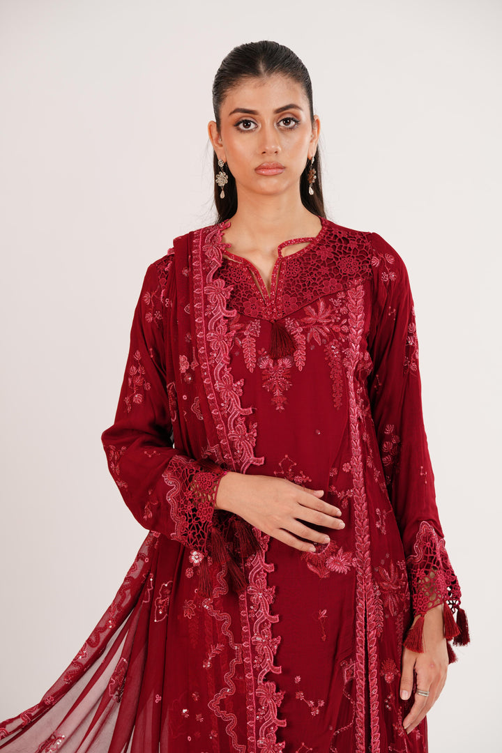 Jayne - Qalamkar Chiffons Stitched