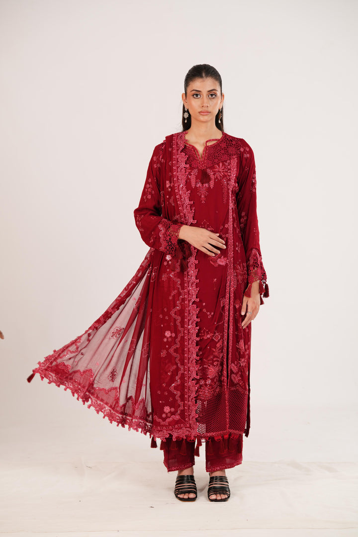 Jayne - Qalamkar Chiffons Stitched