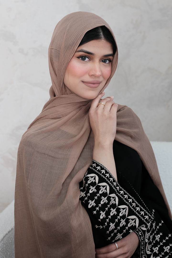 Beige Cotton Silk Hijab