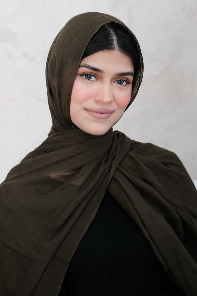 Khaki Cotton Silk Hijab