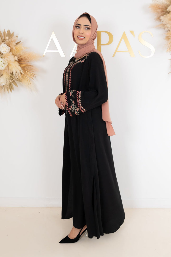 Black Embroidered Maxi Dress