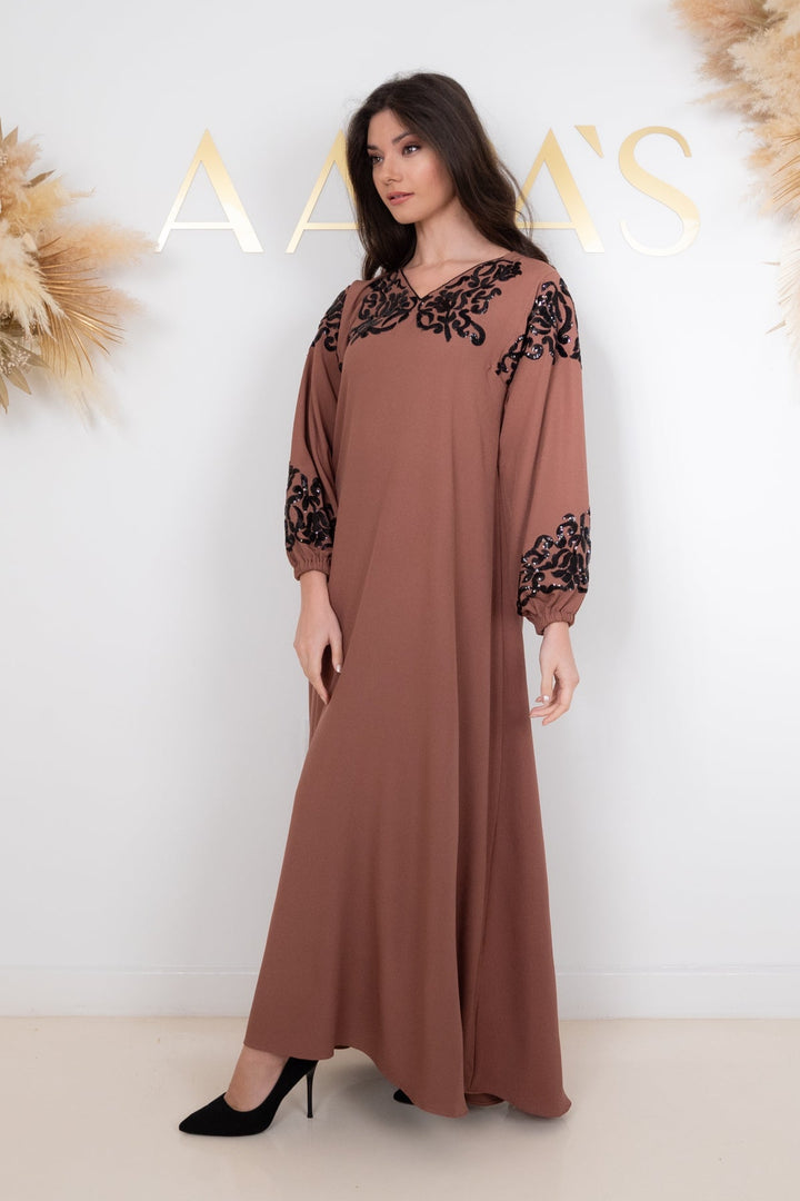 Mocha Sequined Dress
