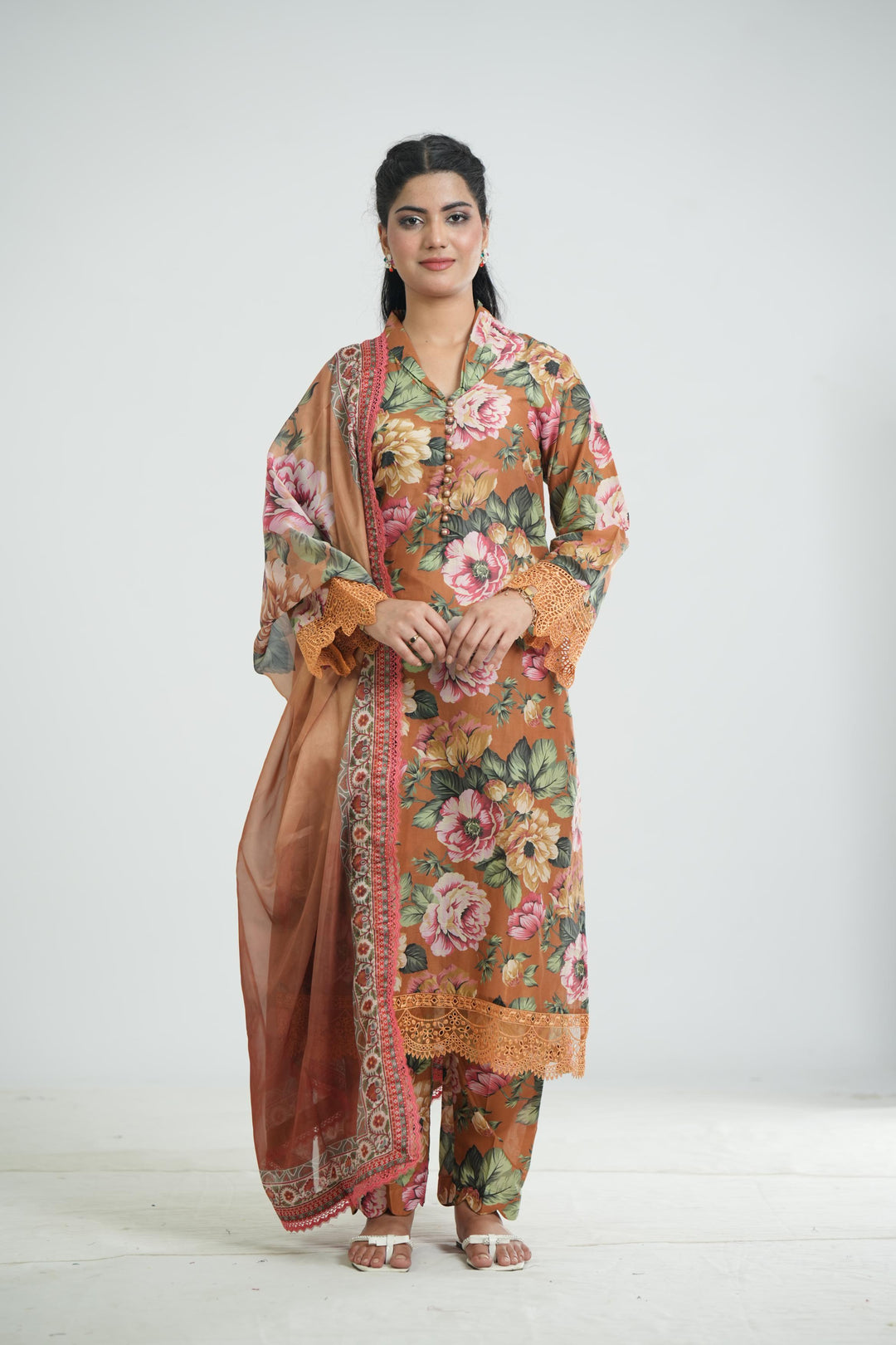 Dusk Bloom - Farasha Printed Essentials Stitched