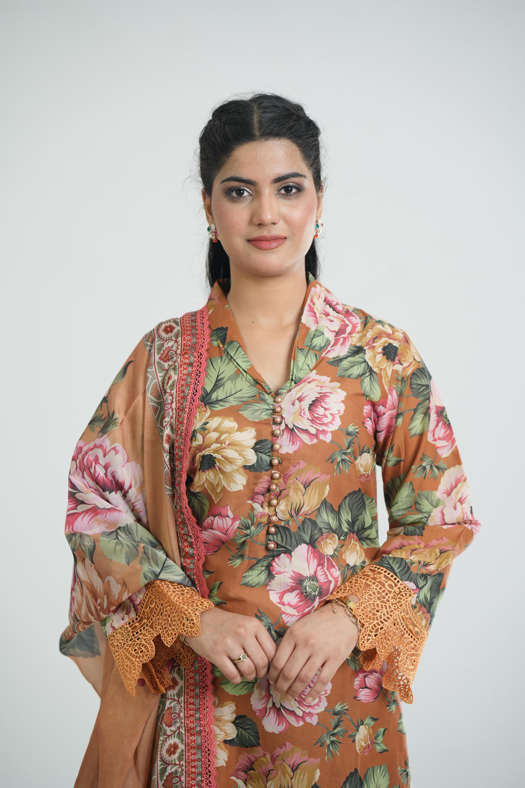 Dusk Bloom - Farasha Printed Essentials Stitched