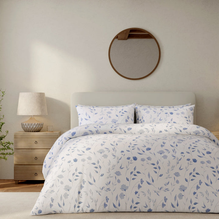 Vantona Delicate Floral Duvet Cover Set - Blue