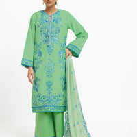 Cambric Green Stitched Suit - Bonanza