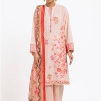 Dobby Peach Stitched Suit - Bonanza