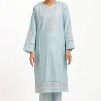 Jacquard Light Blue Stitched Suit - Bonanza