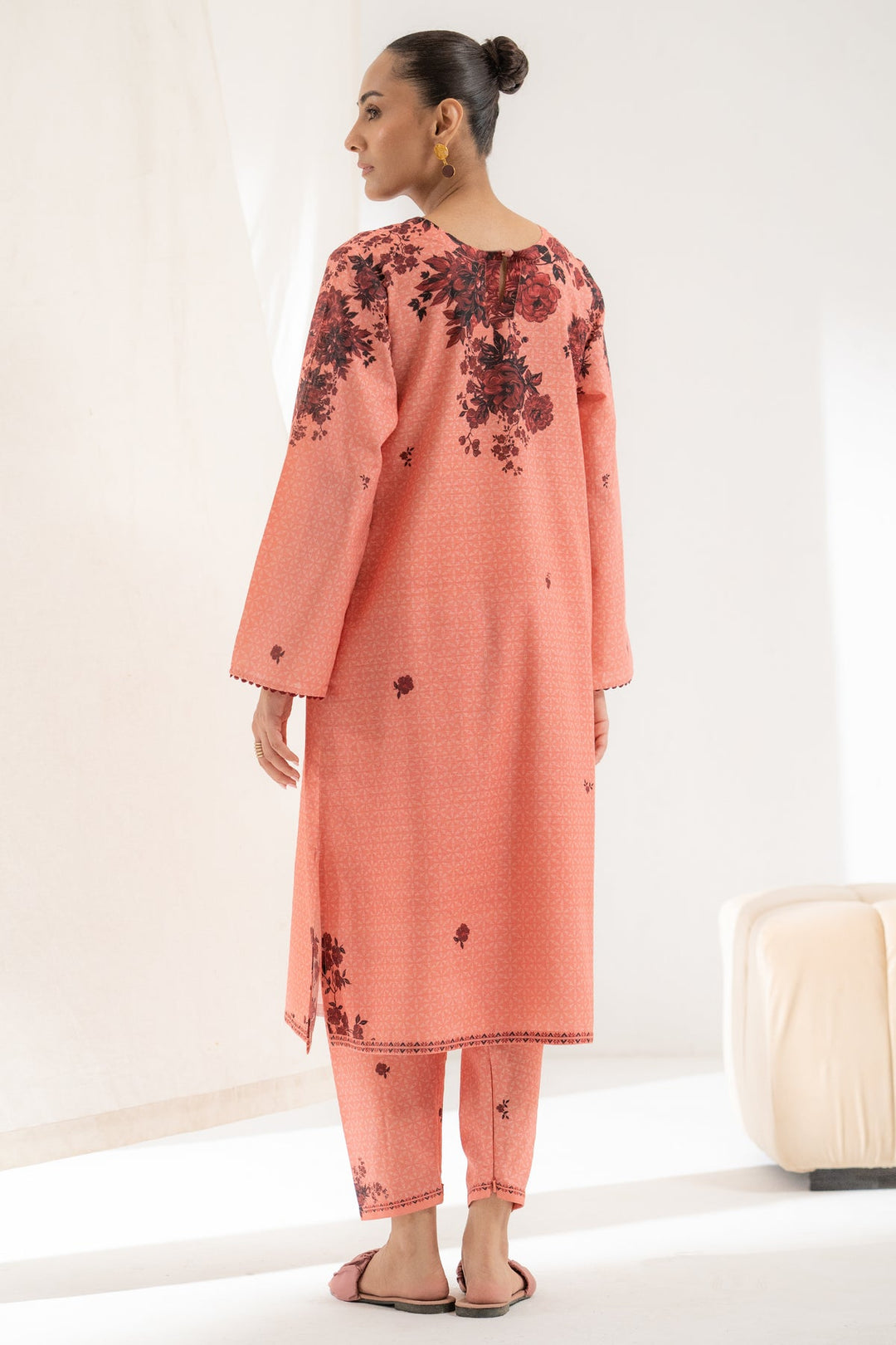 Slub Cambric Peach Stitched Suit - Ego