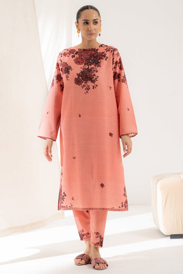 Slub Cambric Peach Stitched Suit - Ego