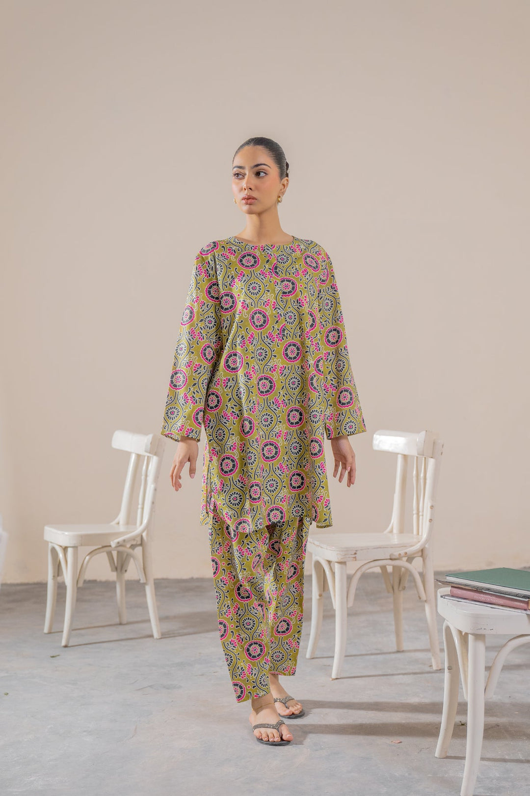 Khaddar Mint Green Stitched Suit - Ego