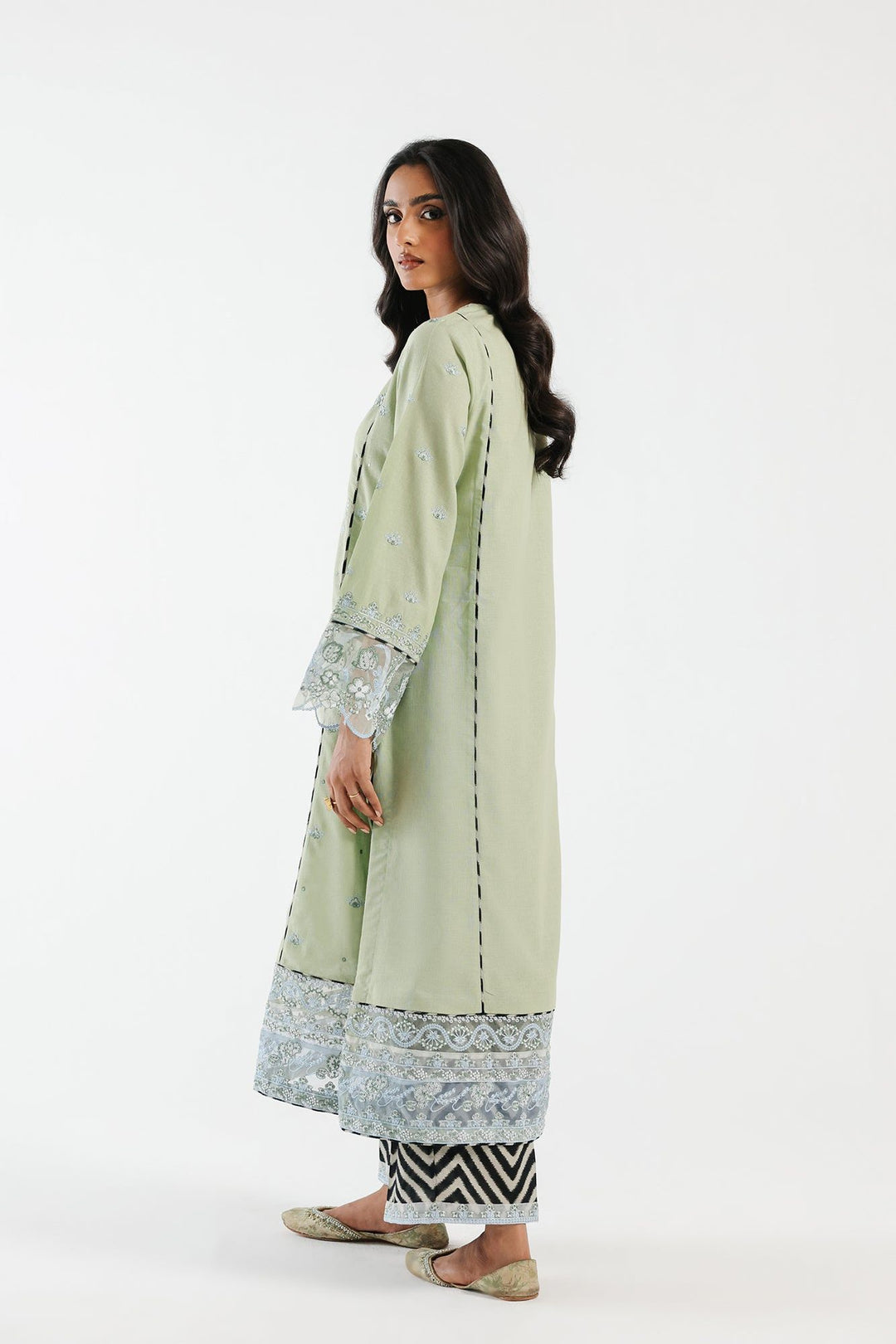 Filament Apple Green Stitched Suit - Ethnic
