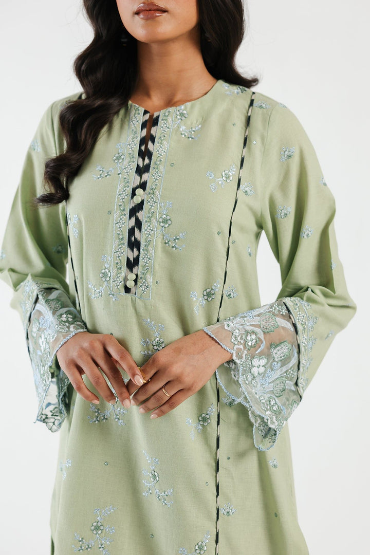 Filament Apple Green Stitched Suit - Ethnic