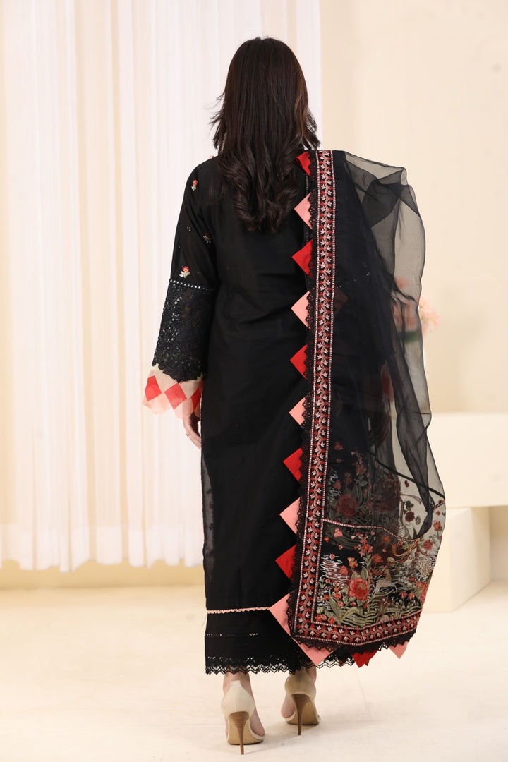 Black 3 Piece Suit - Elan Luxury Lawn