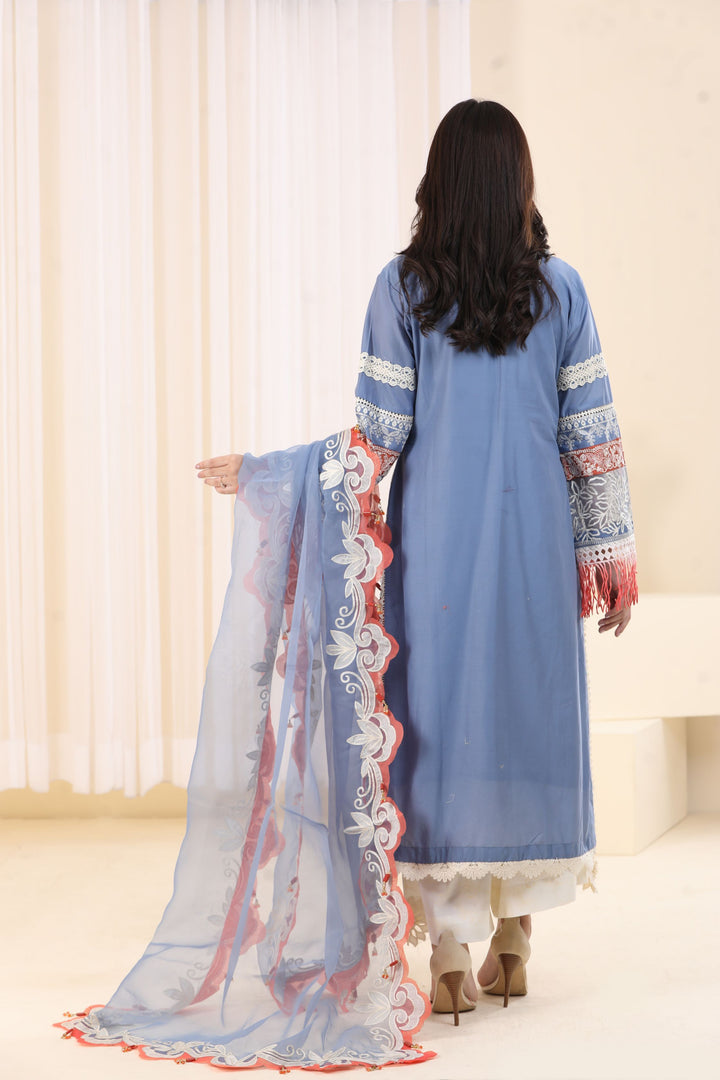 Grey 3 Piece Suit - Elan Luxury Lawn