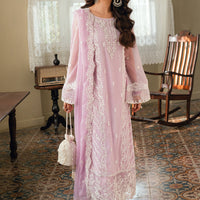 Embroidered Chiffon Lilac Stitched Suit - Azure