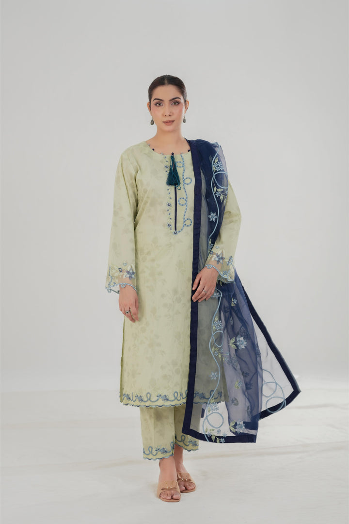 Ethnic Fluer - Cross Stitch Embroidered Lawn Stitched