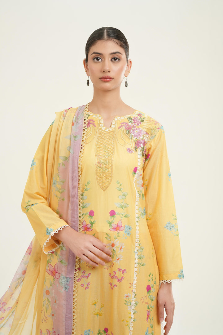 Evania Yellow - Afrozeh Haze Summer Edit '26 Stitched