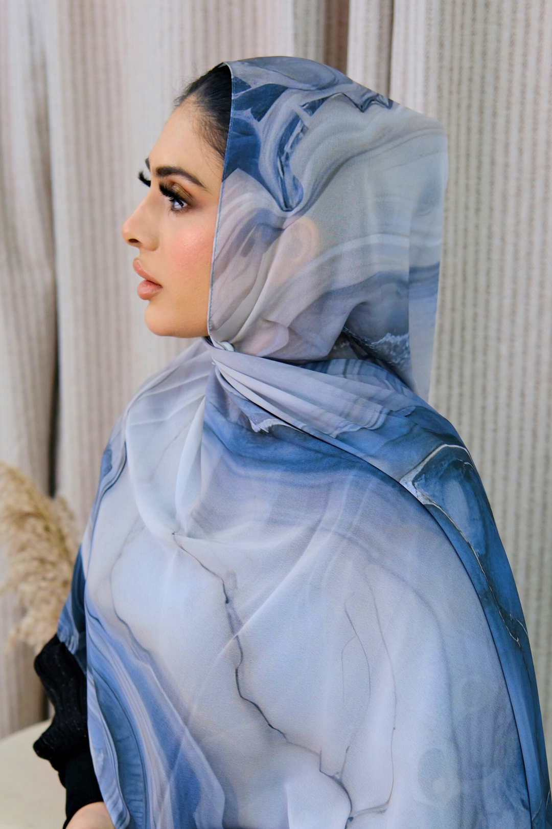 Stone Flow Blue Printed Hijab