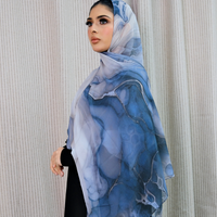 Stone Flow Blue Printed Hijab