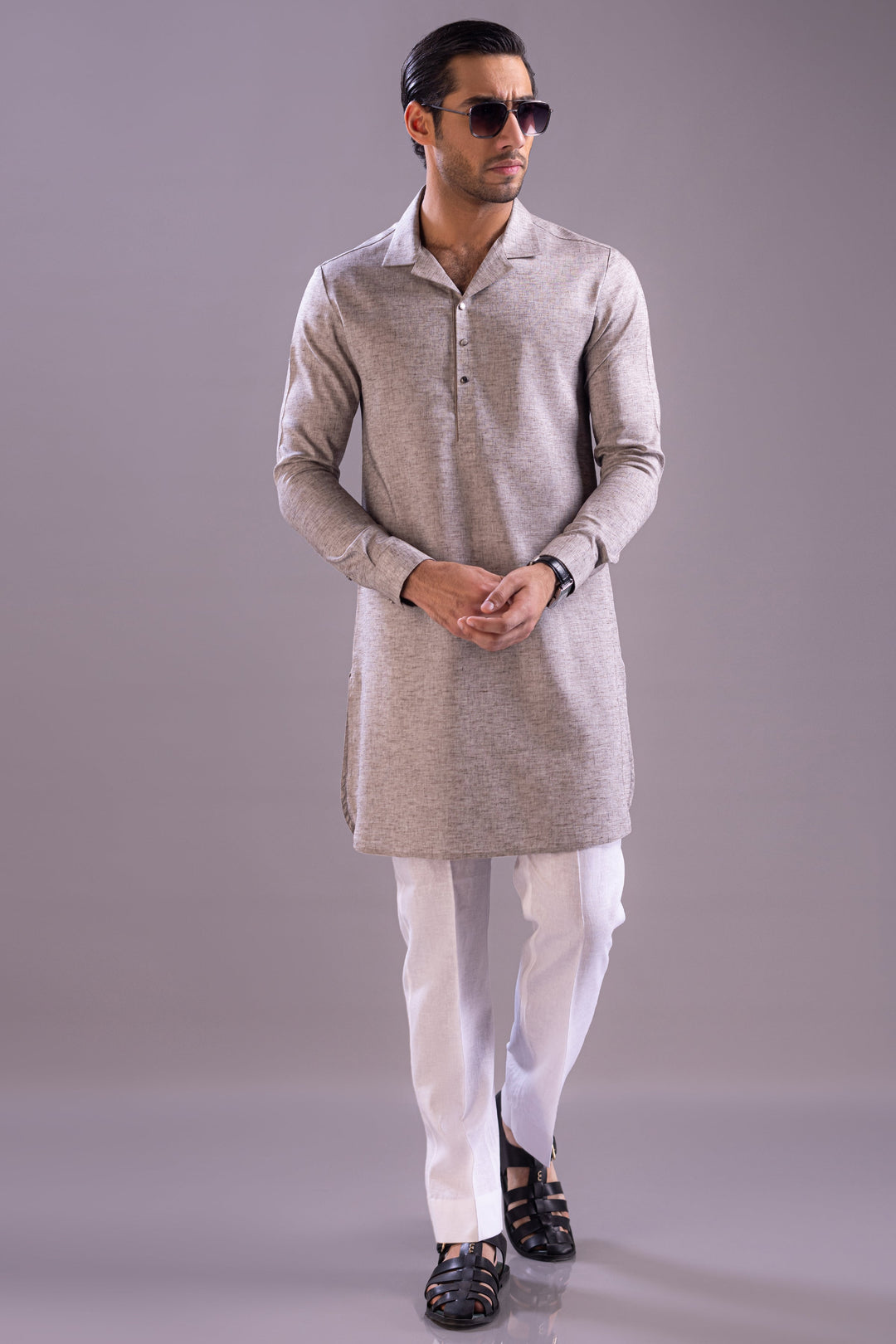 Blended Grey Kurta Trouser - Cast & Crew