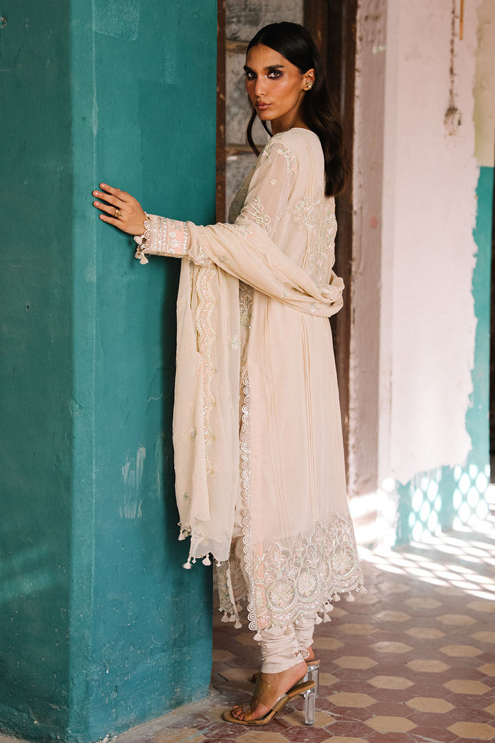 Embroidered Chiffon Cream Stitched Suit - Gul Ahmed