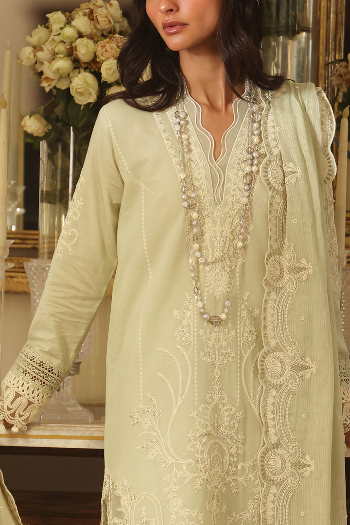 Embroidered Lawn Pista Green Stitched Suit - Gul Ahmed