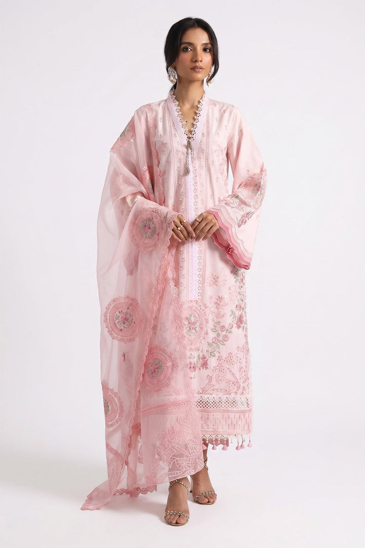 Embroidered Lawn Pink Stitched Suit - Gul Ahmed
