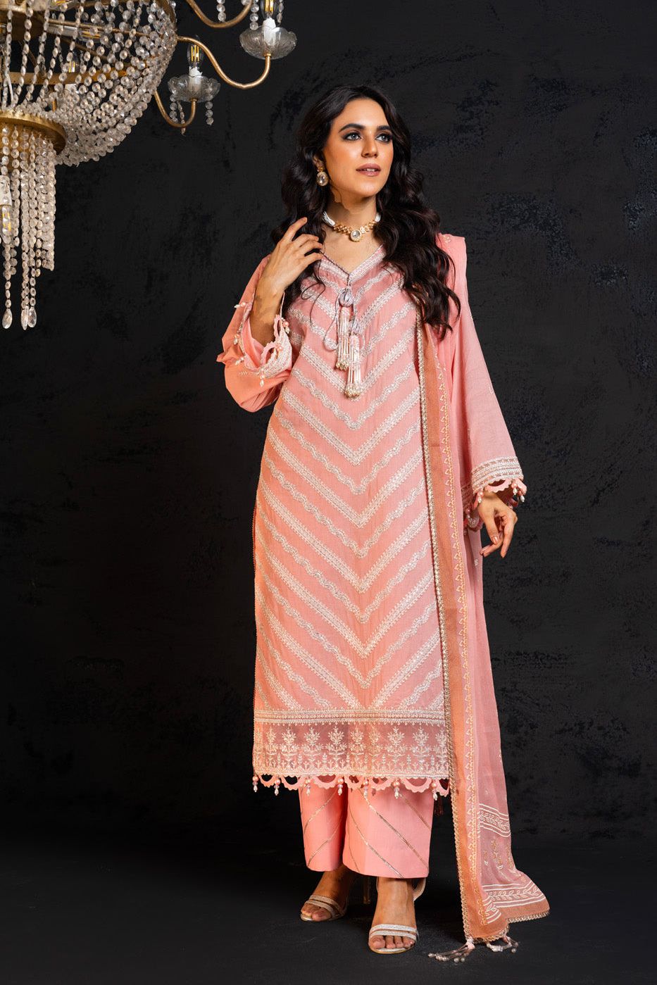 Lawn Light Pink 3 Piece Suit - Al Karam
