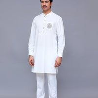 Off White Kurta Trouser - Amir Adnan